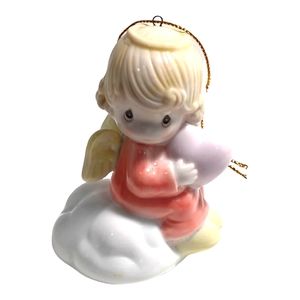 Vintage Precious Moments Angel Ornament Sitting On A Cloud